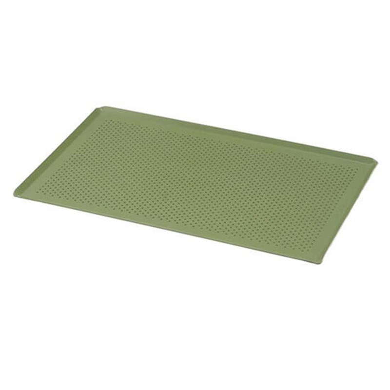 Almetal İtalyan Açılı Tava, 60x80x1 Cm Kaplamalı Yeşil Alüminyum Delikli
