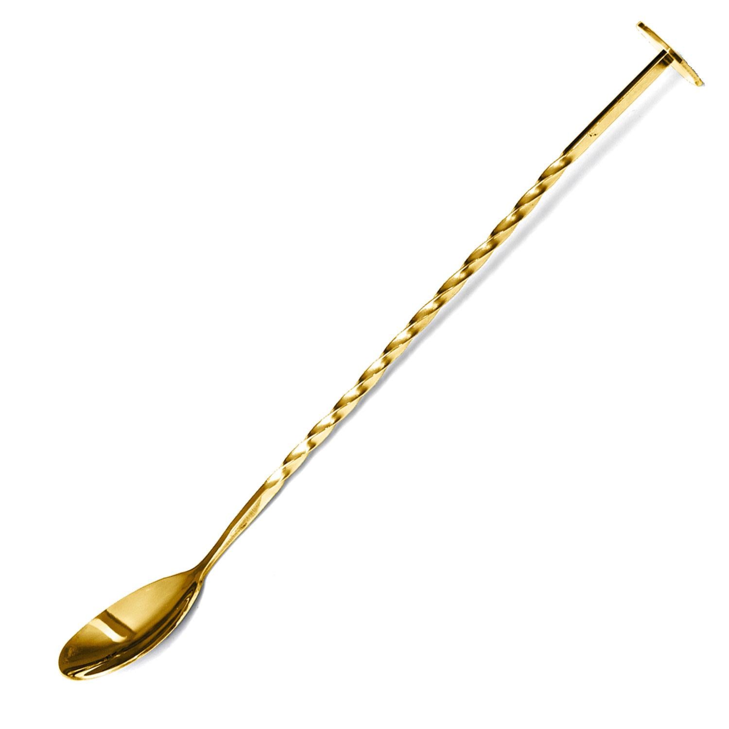 Biradlı Burgulu Bar Kaşık Altın 27 Cm, BİRADLI, Bar Kaşıkları
