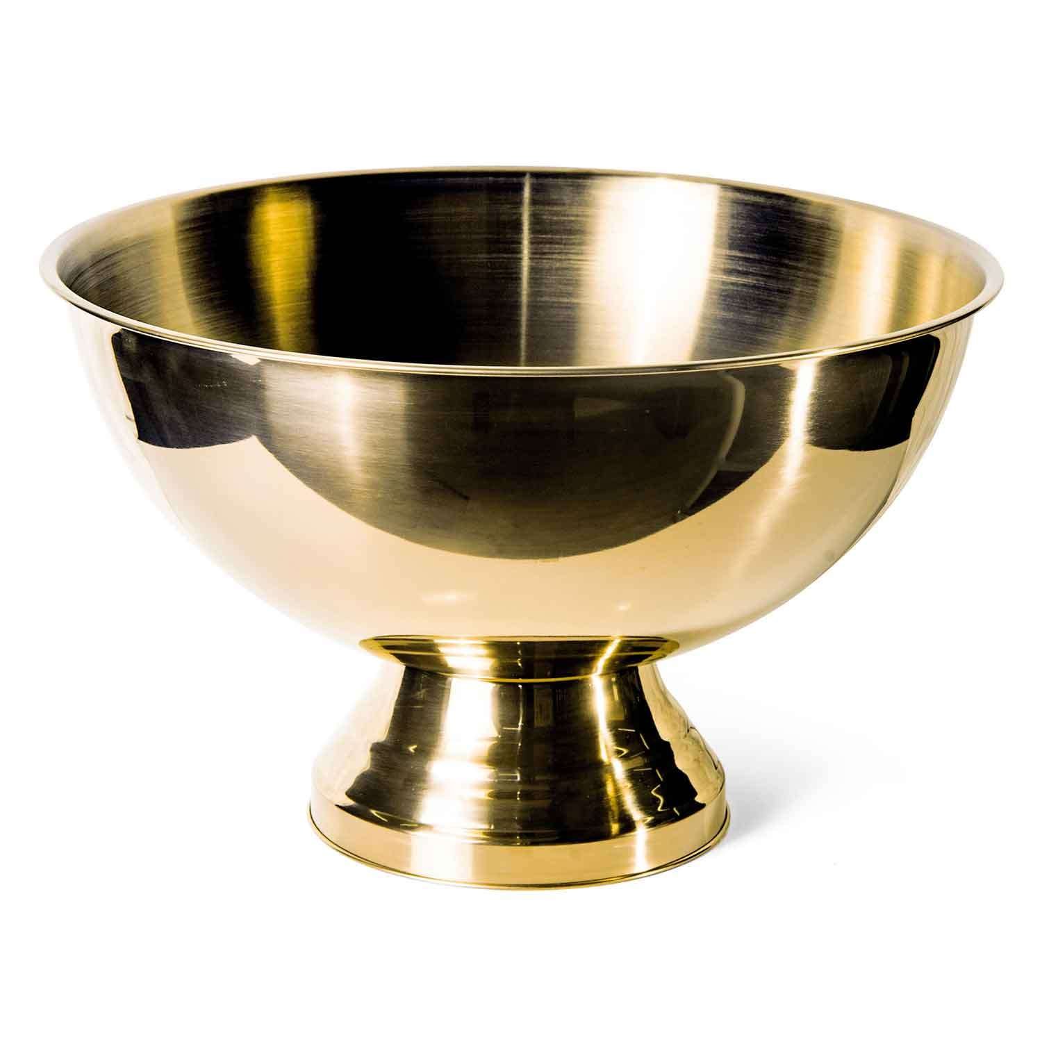 Biradlı Punch Kase, Paslanmaz Altın Renk 39x25 Cm, BİRADLI, Şarap Ve Şampanya Kovaları