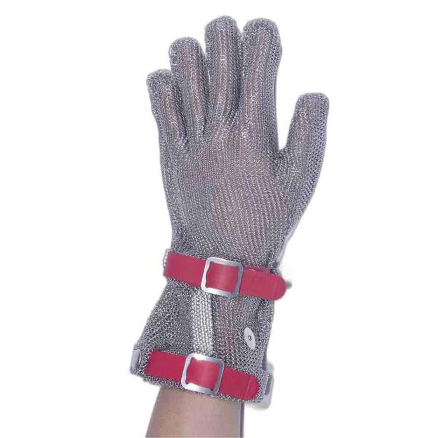 Epinox Çelik Eldiven Uzun, M Beden Kırmızı 8 Cm, EPİNOX, Çelik Önlük & Çelik Eldiven