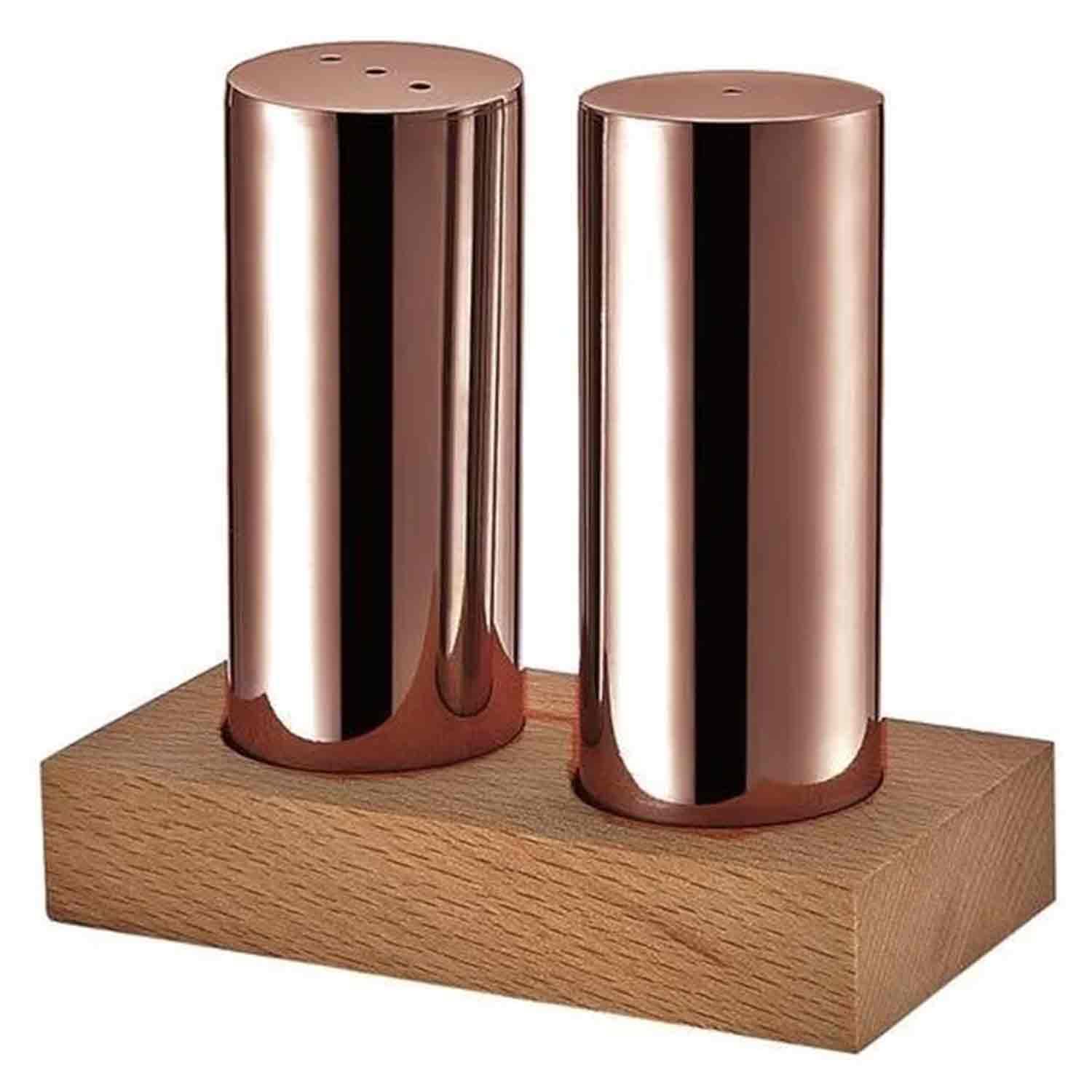 Groovy 2'li Yuvarlak Tuzluk Takımı, Ahşap Dikdörtgen Standlı, Bakır, Groovy, Kategorisiz