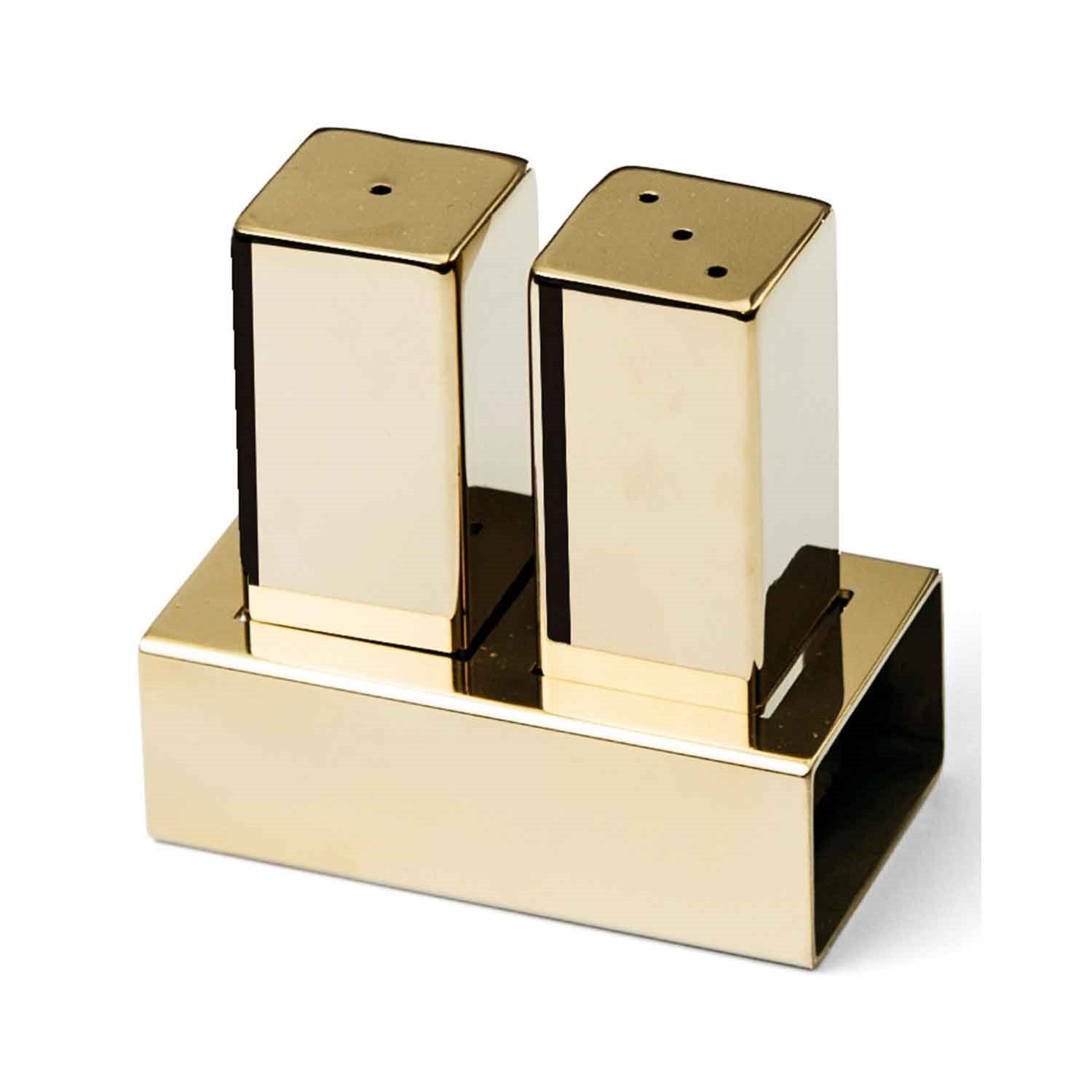 Groovy Çelik Tuzluk Takımı 2 Li Kare Altın Renk, Groovy, Tuzluk Biberlik ve Baharatlık