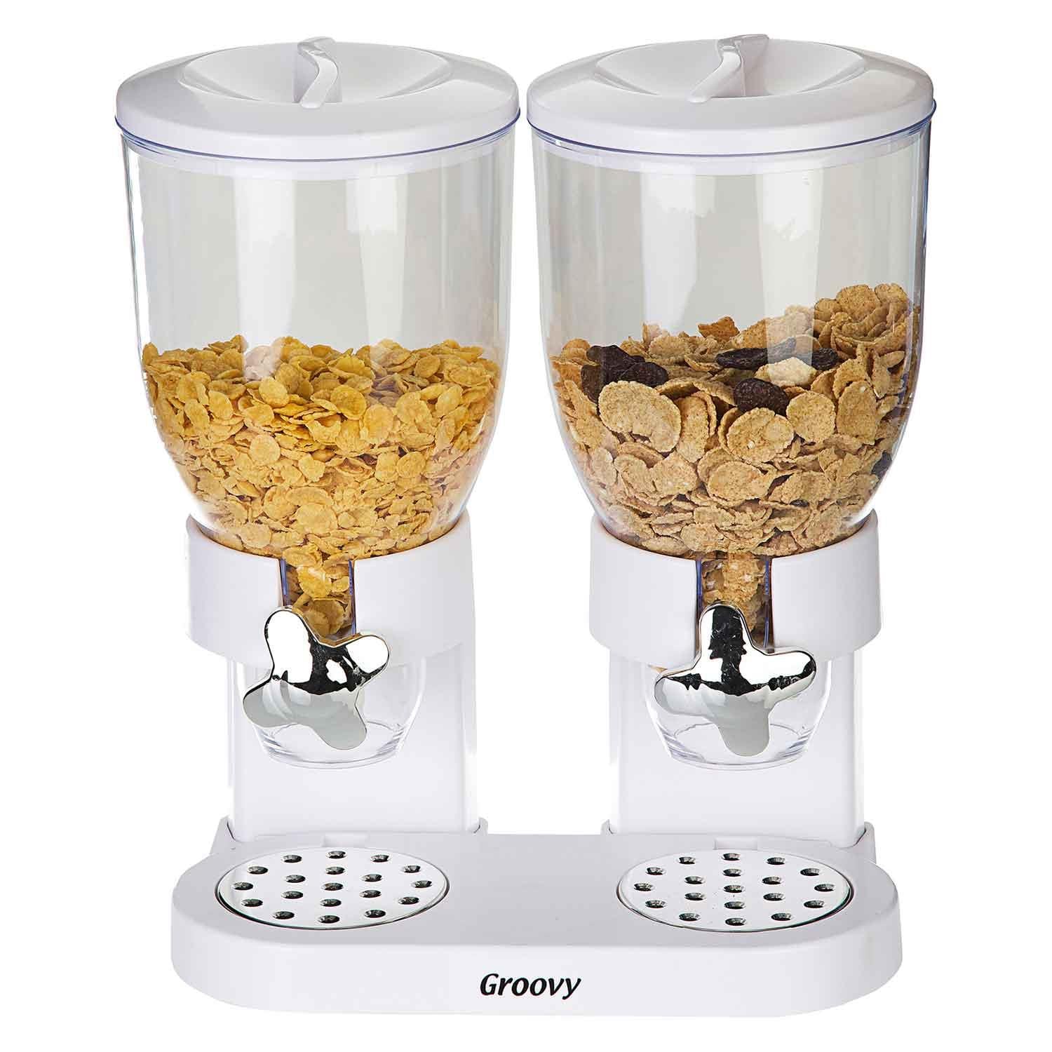 Groovy Mısır Gevreği Dispenseri, 2'li, 2x3.5 L Beyaz, Groovy, Cornflakes Dispanserleri