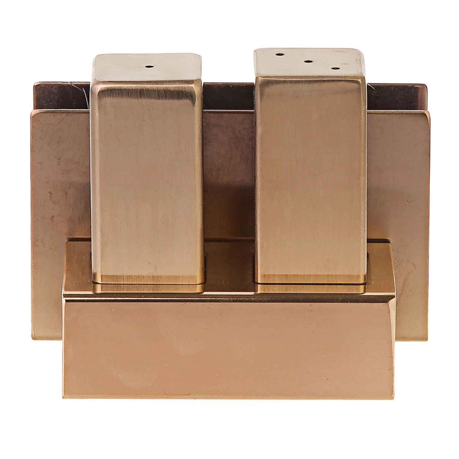 Groovy Peçetelikli Çelik Tuzluk Takımı, Kare, Bakır, Groovy, Tuzluk Biberlik ve Baharatlık