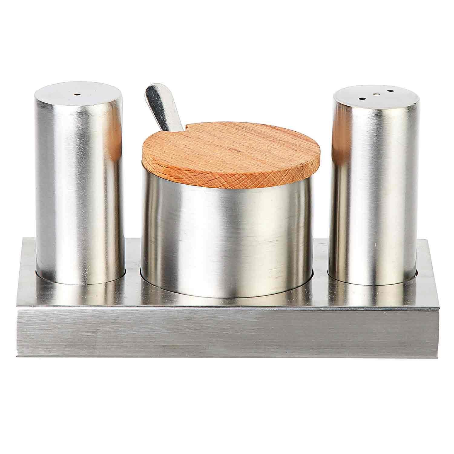 Groovy Tuzluk Baharatlık Takımı, 3'lü, Yuvarlak, Groovy, Tuzluk Biberlik ve Baharatlık