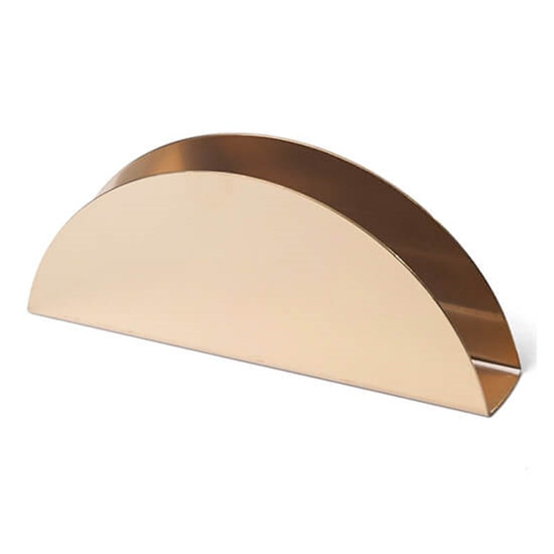 Groovy Yuvarlak Peçetelik Paslanmaz Altın