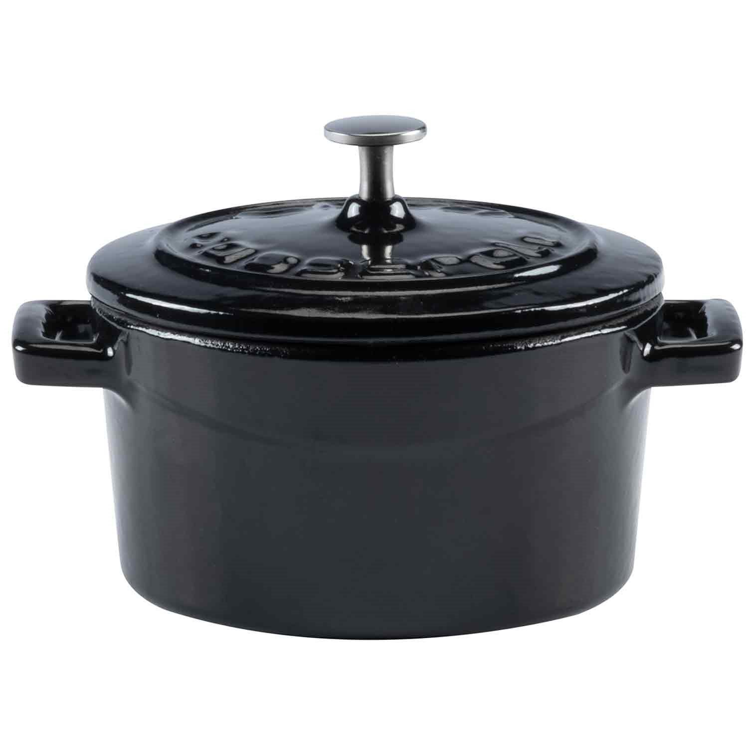 Lava Folk Mini Yuvarlak Tencere, Döküm Demir, Siyah 10 Cm