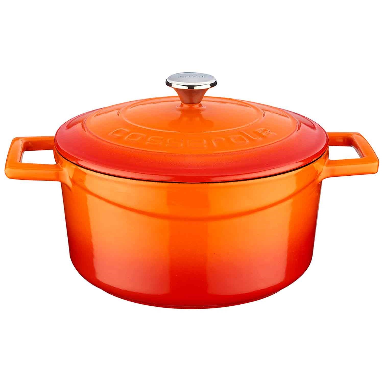 Lava Tencere Döküm Folk Yuvarlak 25 Cm 3,3 Litre Siyah