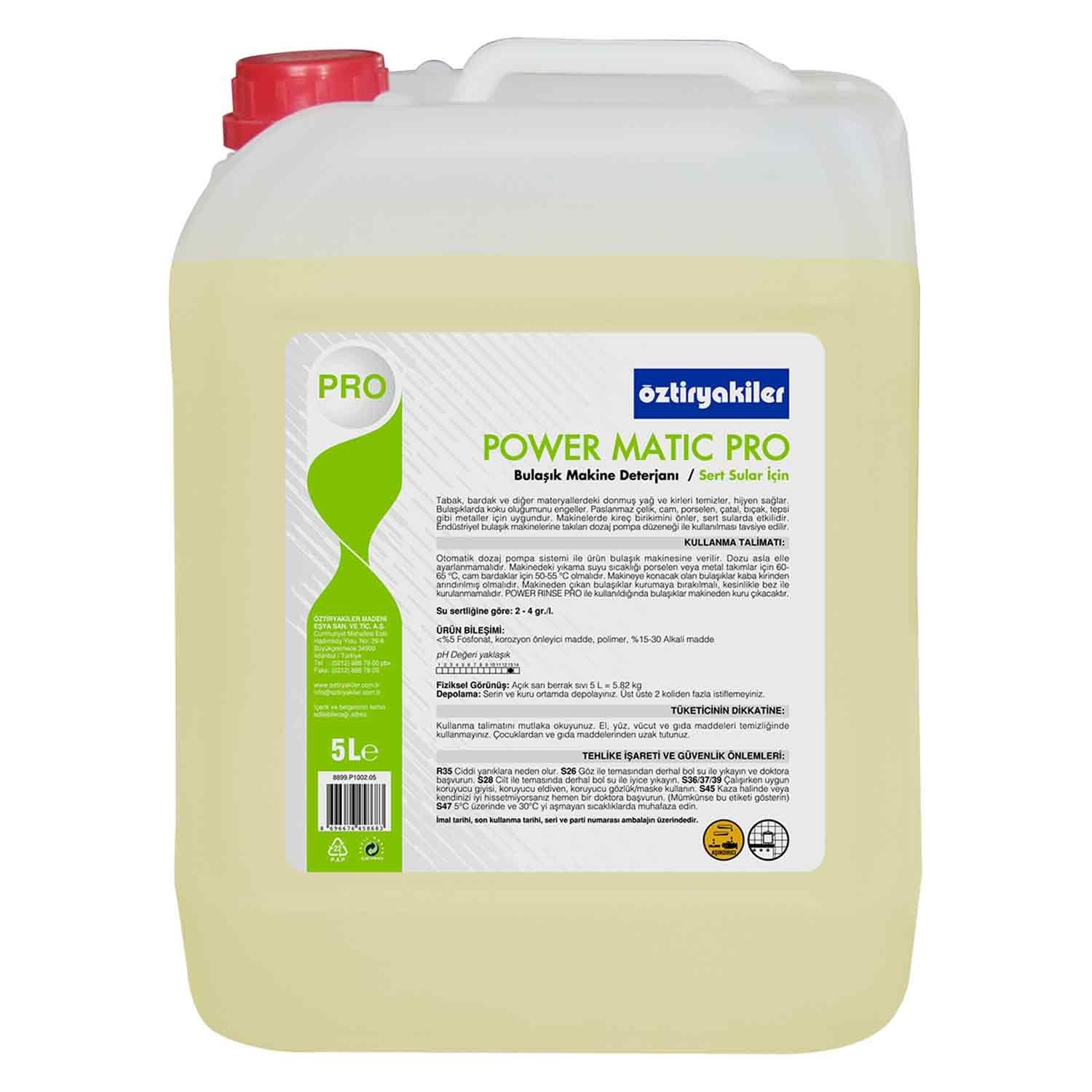 Öztiryakiler Bulaşık Makinesi Deterjanı Power Matic Pro 5 Litre