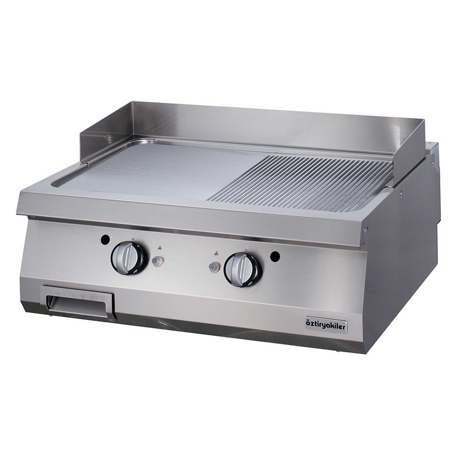 Öztiryakiler Set Üstü Grill Plate Yarı Oluklu Gazlı 80x90x30 Cm