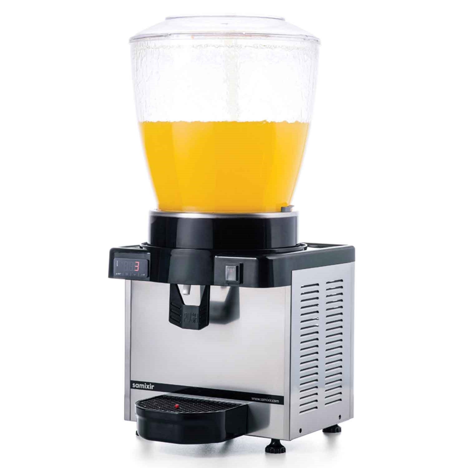 Samixir 22 Litre Panoromik Fıskiyeli Dijital Meyve Suyu Soğutucu İnox