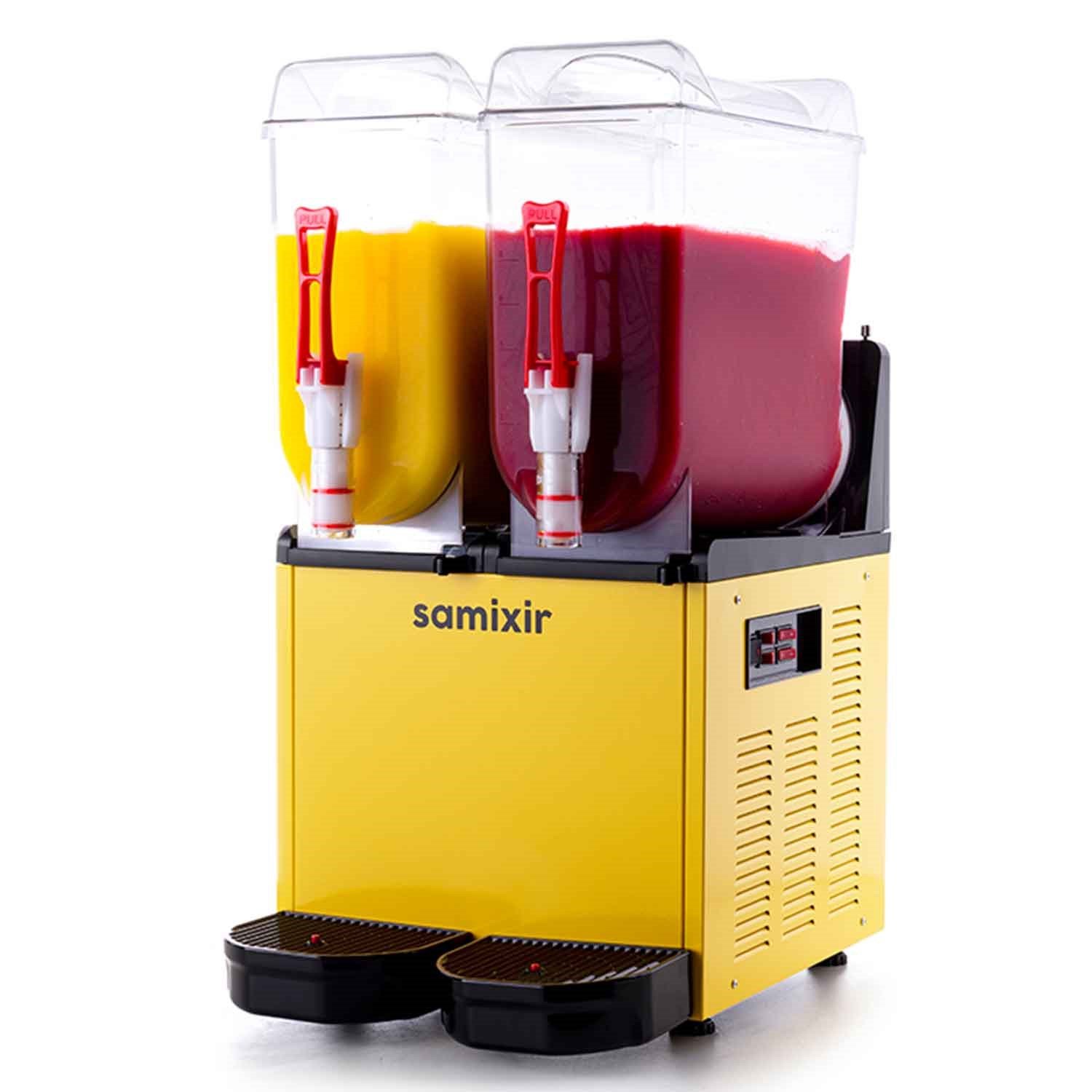 Samixir Ice Slush Twin Buzlu İçecek Granita Makinesi 12+12 Litre Sarı, Samixir, Slash Karlı İçecek Makineleri