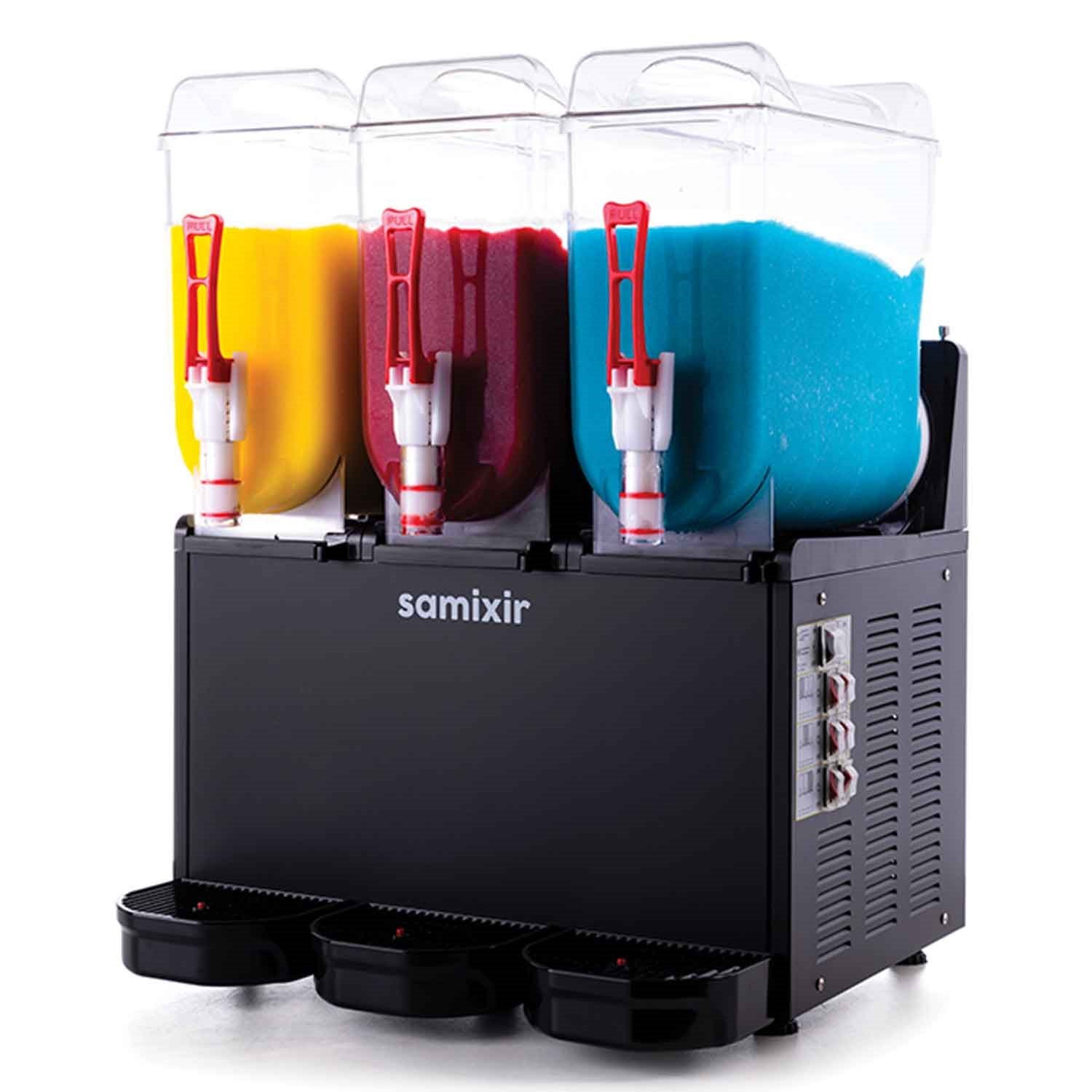 Samixir Triple Ice Slush, Granita  Buzlu İçecek Makinesi, 12+12+12 L Siyah, Samixir, Slash Karlı İçecek Makineleri
