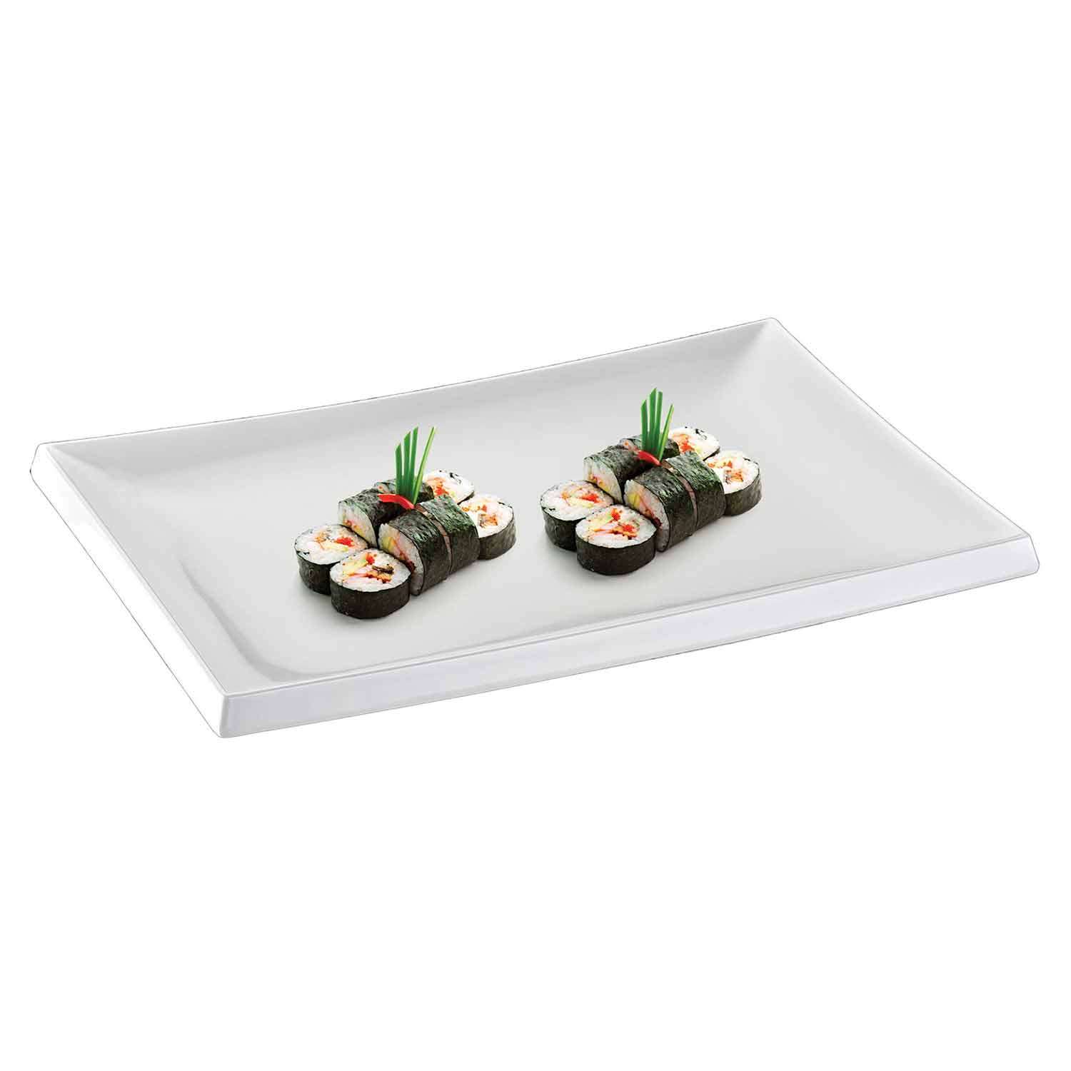 Biradlı Açık Büfe Sushi Servis Tabağı, Melamin, 40x27x2 Cm | iles.com.tr