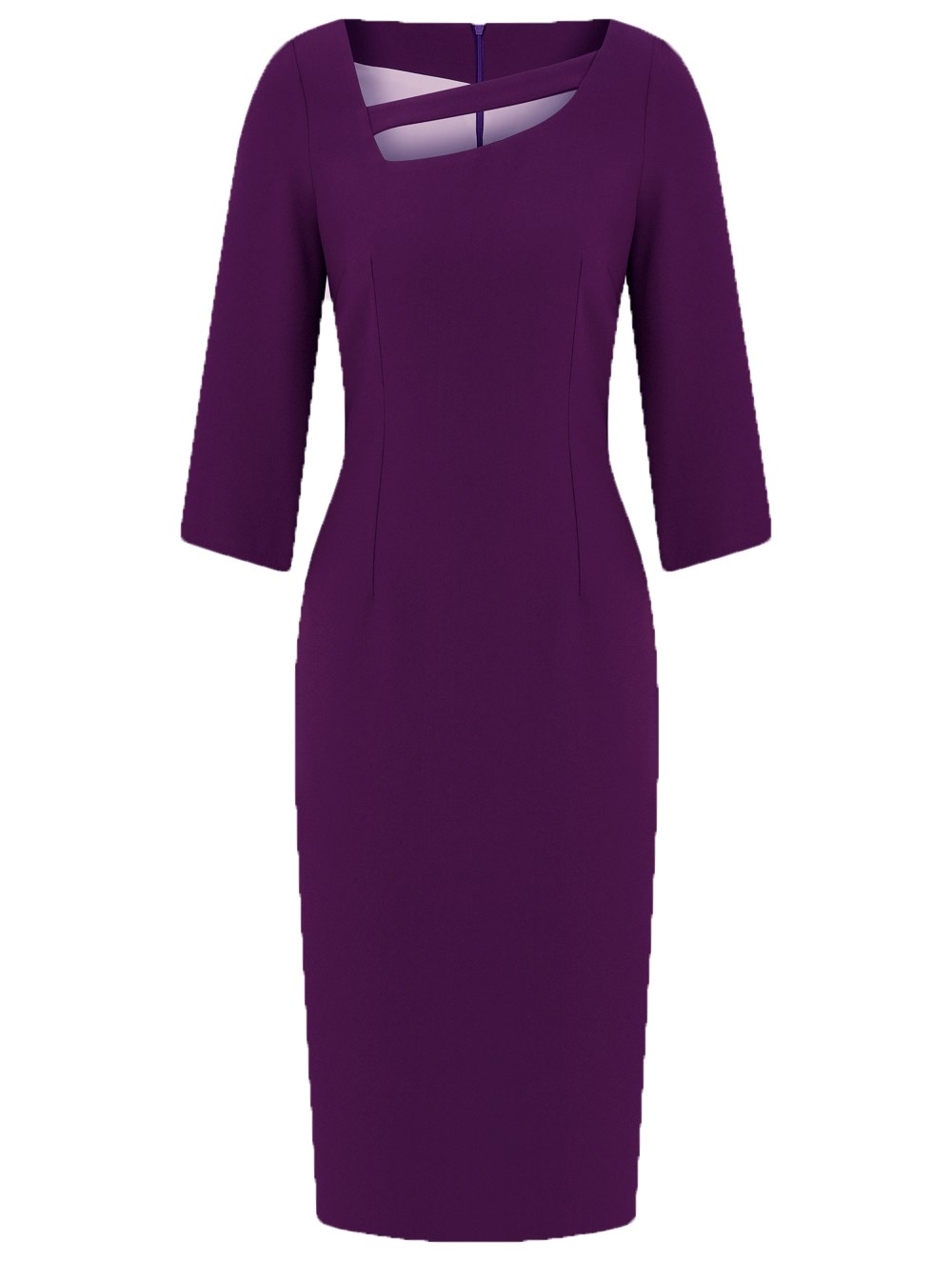  Crepe Dress with Cross Stripe in Cyclamen Colour