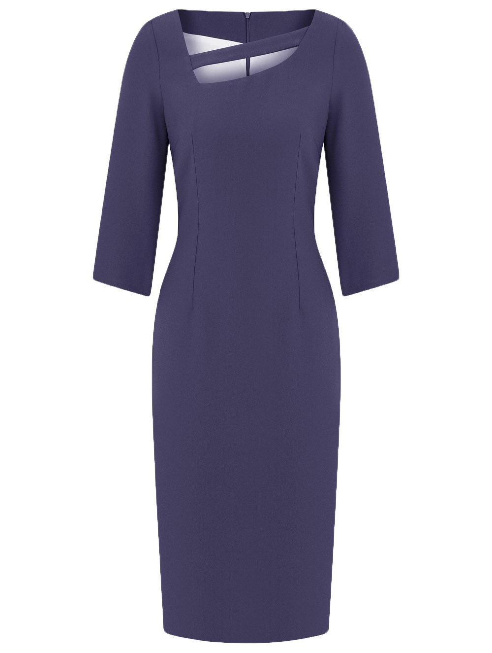  Crepe Dress with Cross Stripe in Lilac Colour