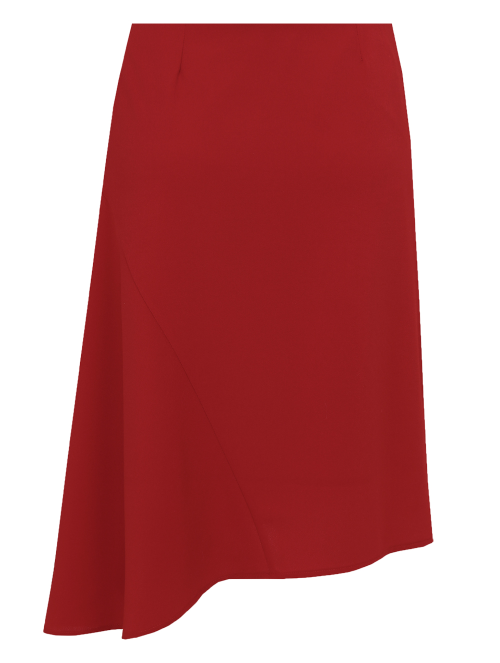 Asymmetrical Crepe Skirt in Red  Colour RK 216