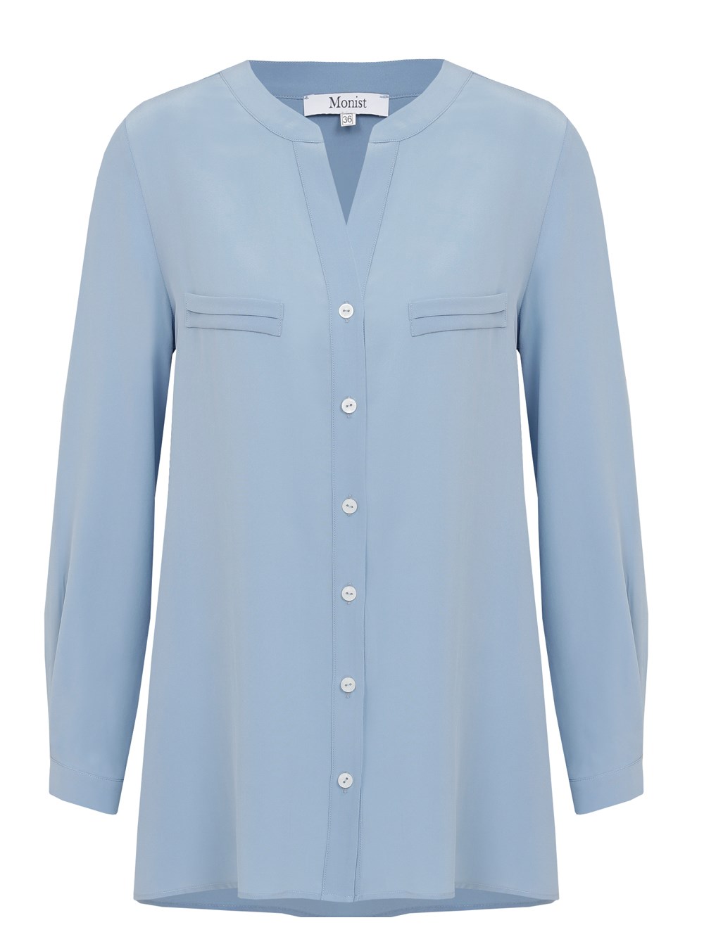 Casual Silk Blouse in Blue Colour
