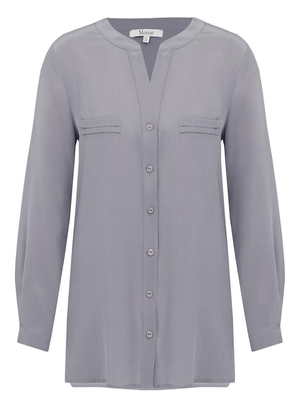Casual Silk Blouse in Grey Colour