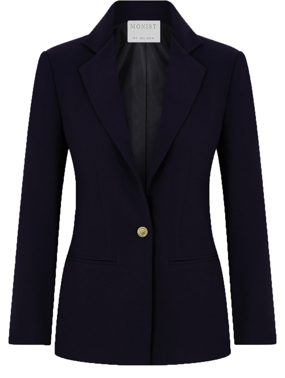 Classic Crepe Blazer in Navy Colour with Gold Button