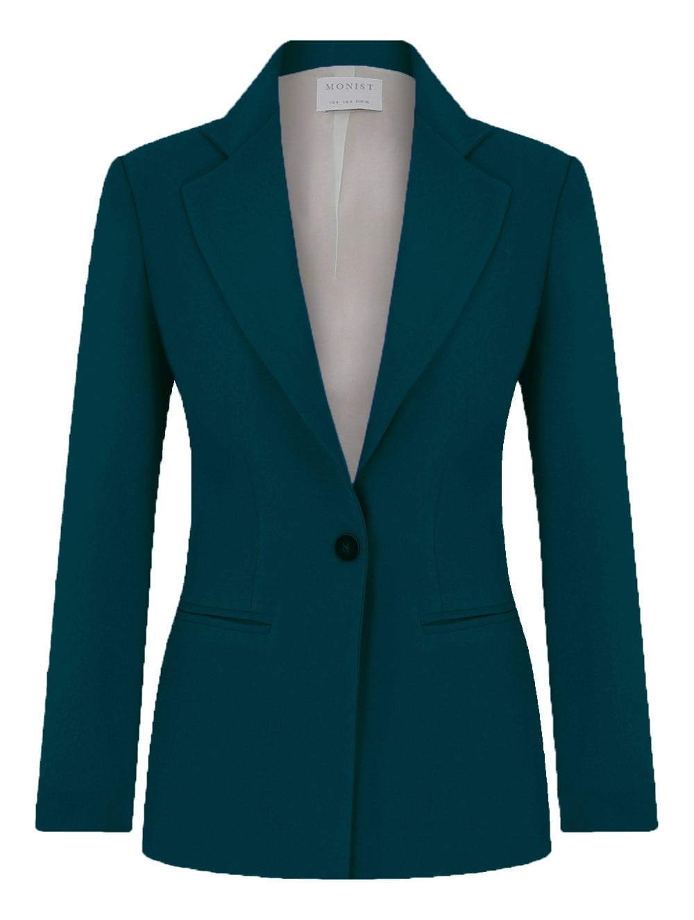 Classic Crepe Blazer in Peacock Blue Colour