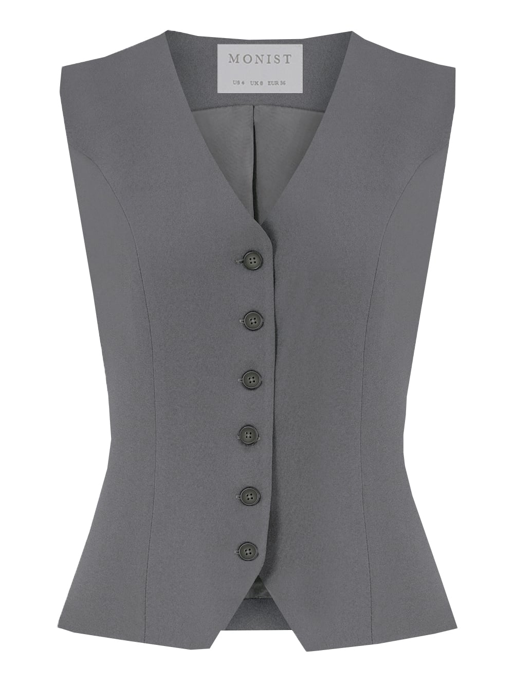 Classic Crepe Vest in Grey Colour