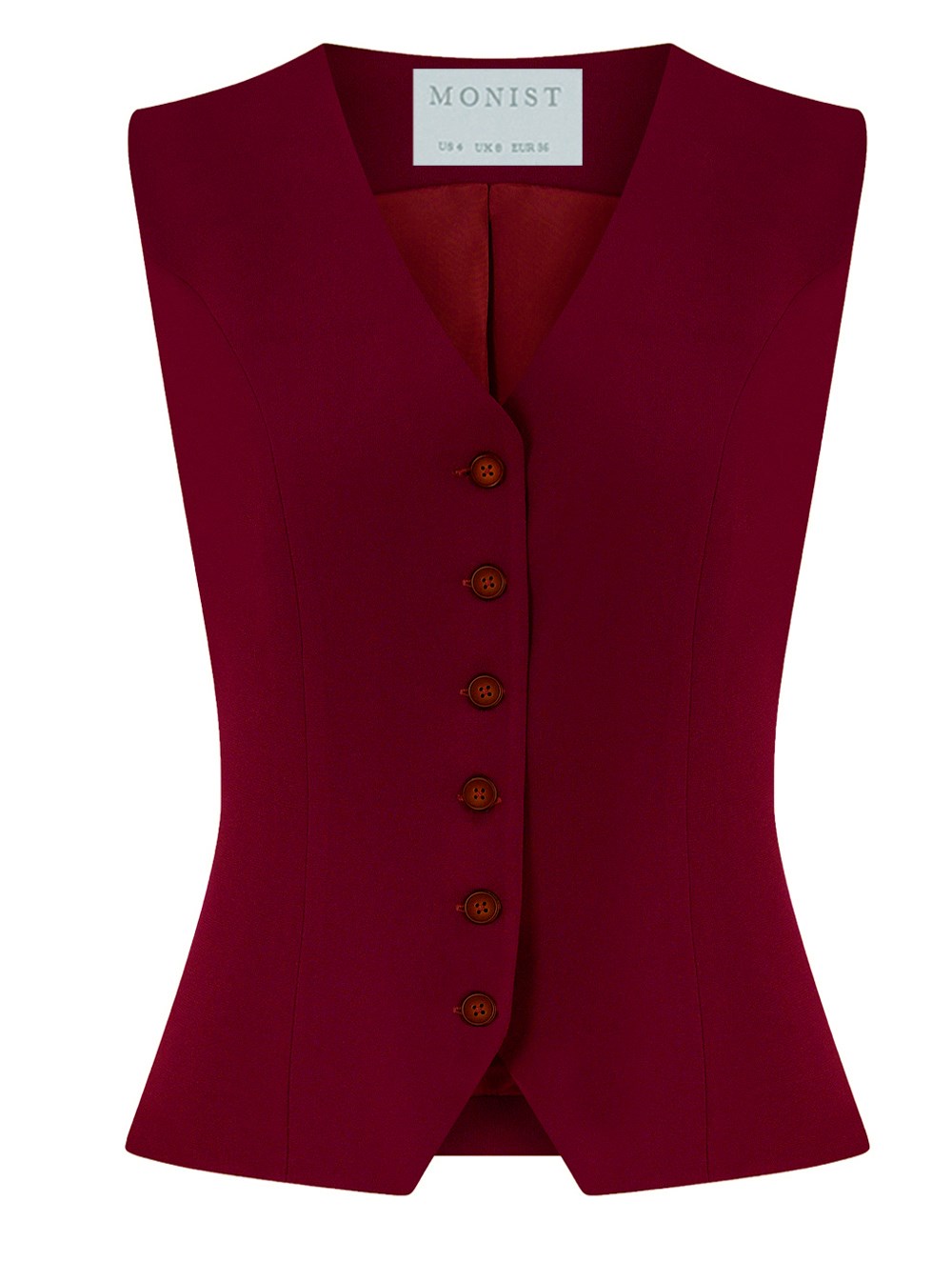 Classic Crepe Vest in Wine Colour