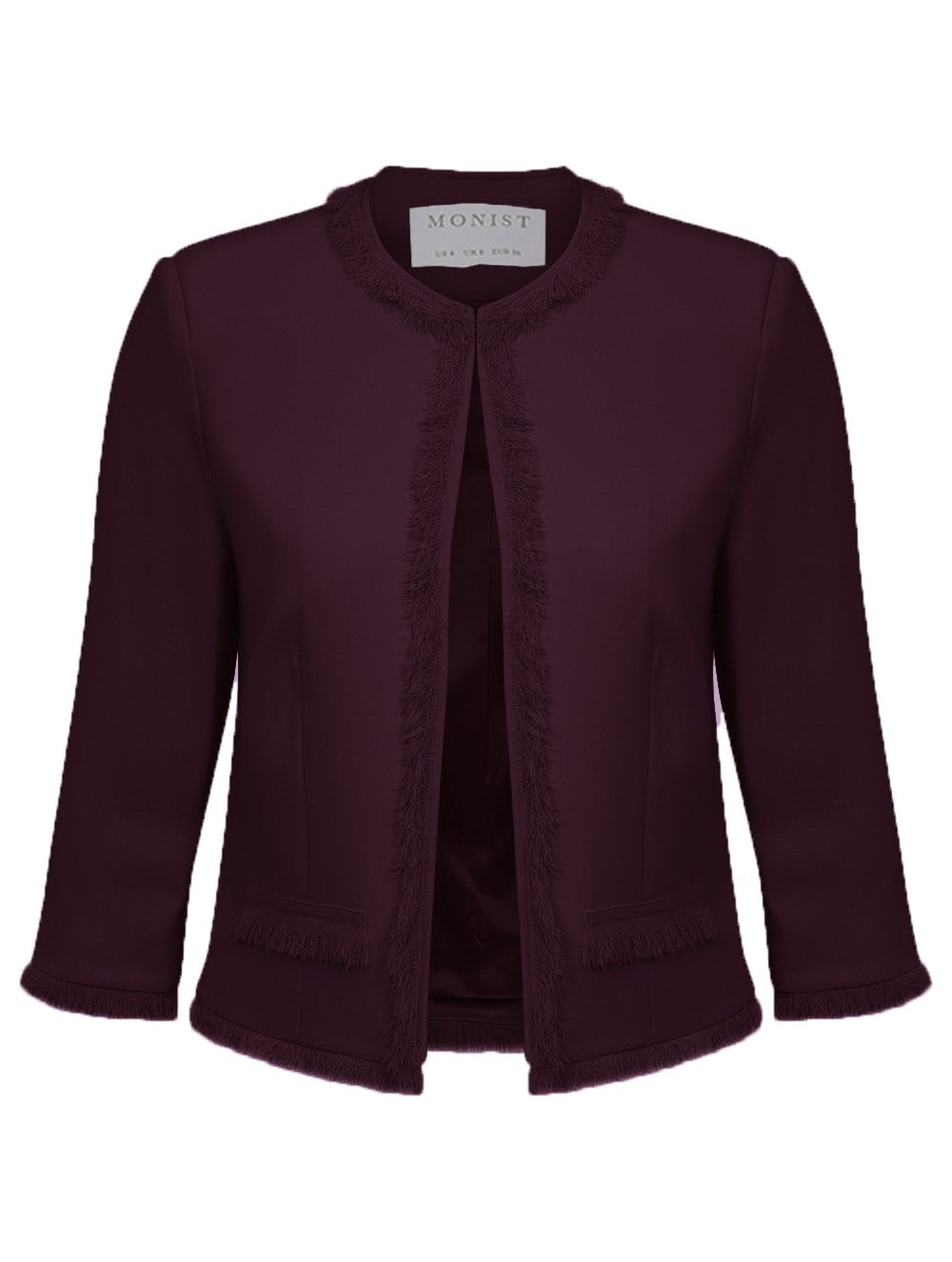 Classic Fringe Jacket in Plum Colour