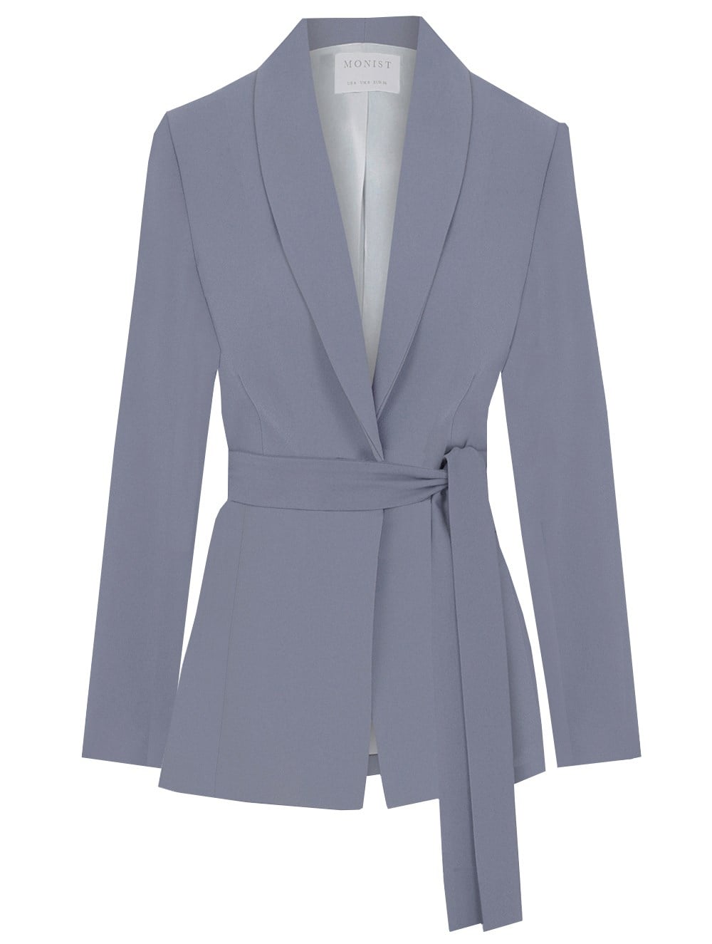 Classic Shawl Collar Crepe Blazer in Grey-Lilac Colour
