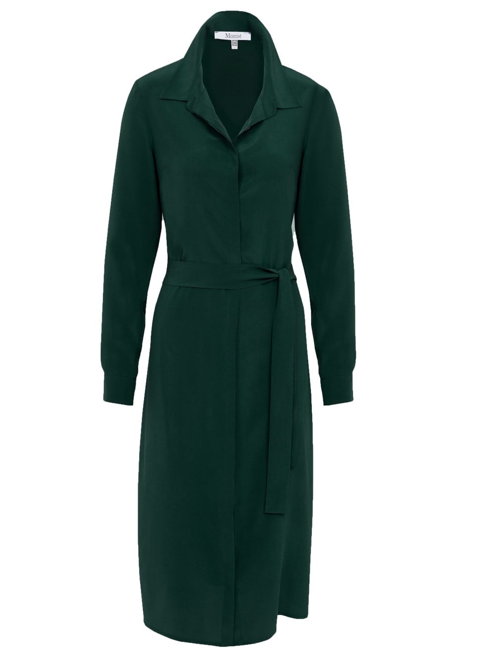 Classic Silk Shirt Dress in Green Colour RK 76