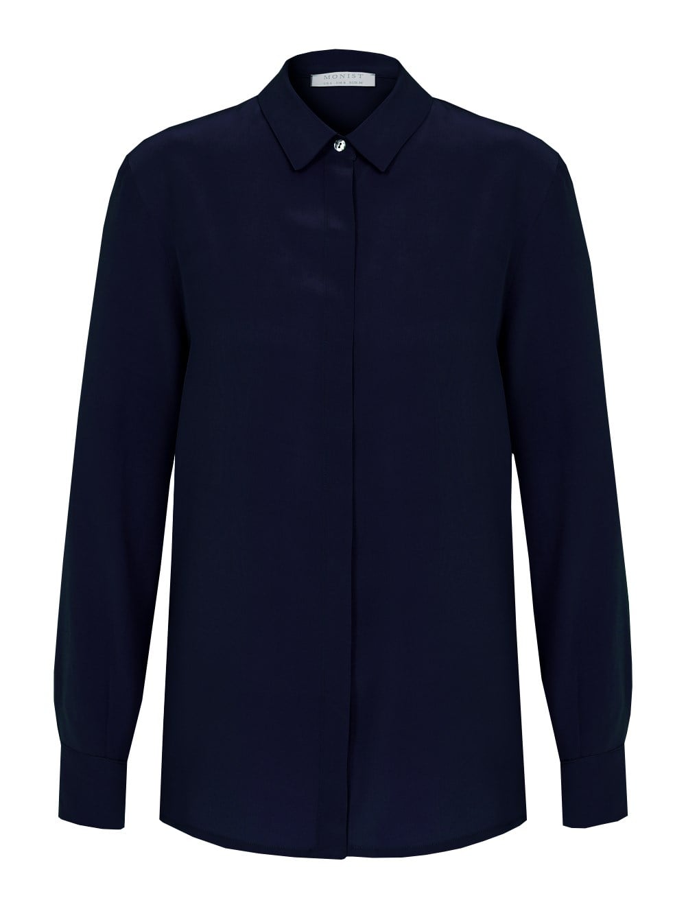 Classic Silk Shirt in Navy Colour