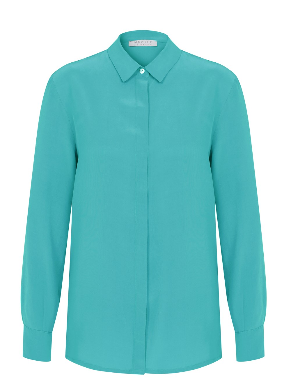 Classic Silk Shirt in Turquoise Colour