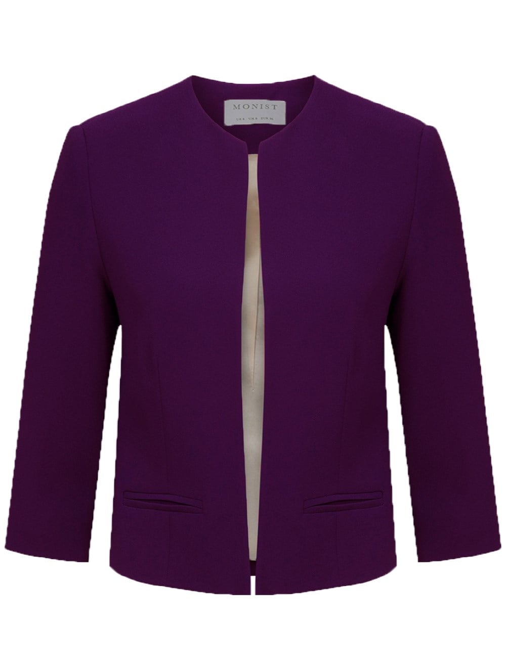 Collarless Jacket in Cyclamen Colour