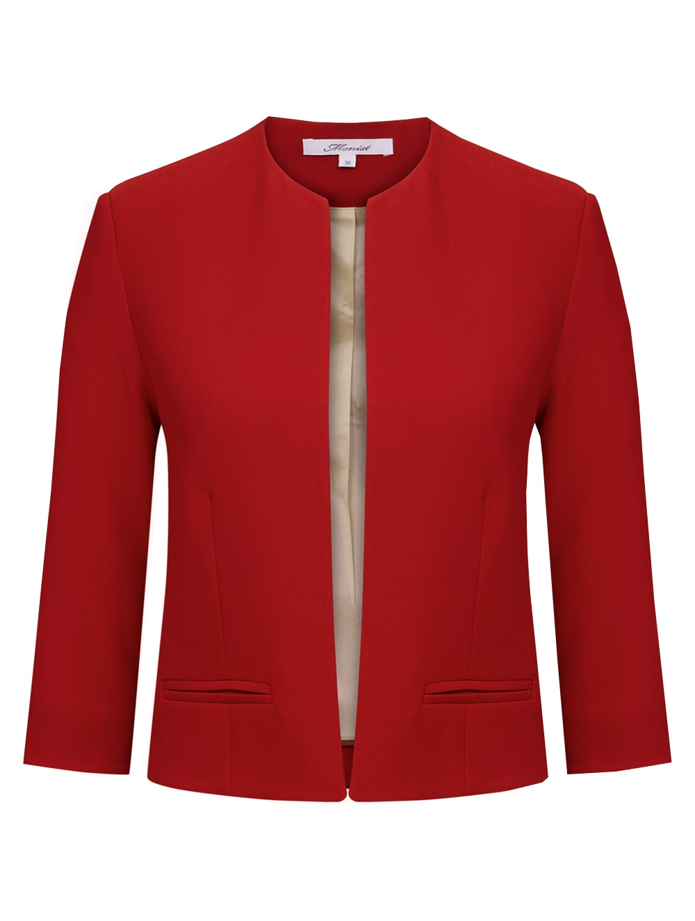 Collarless Jacket in Red Colour RK 216