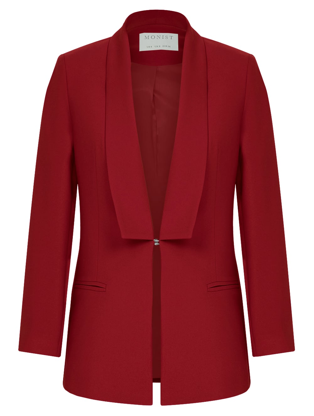 Corner Collar Crepe Jacket in Red Colour RK 108