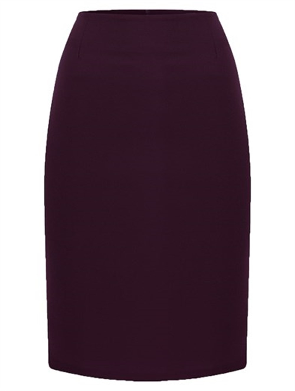 Crepe Pencil Skirt in Plum Colour