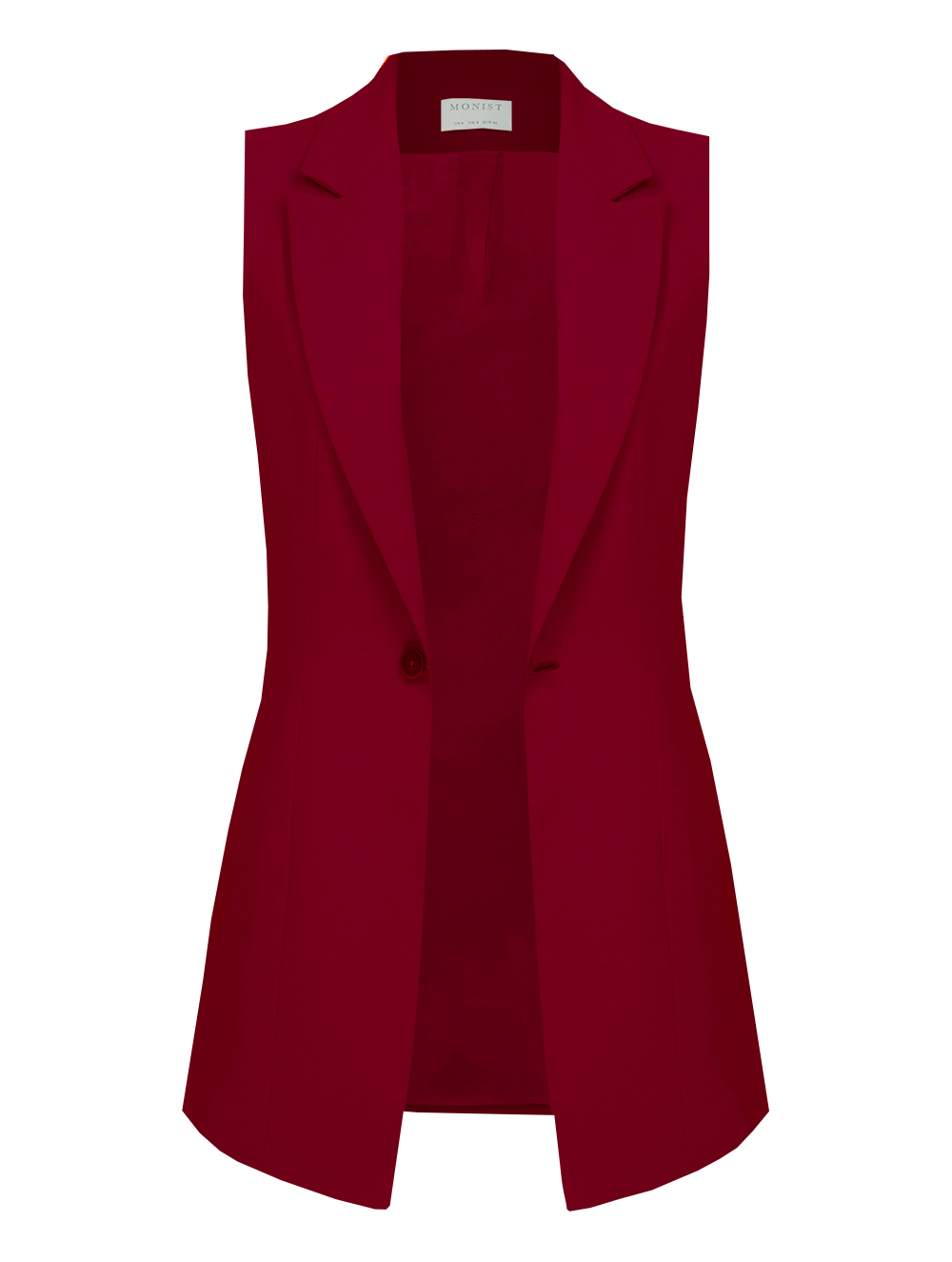 Crepe Vest Type Jacket in Red Colour