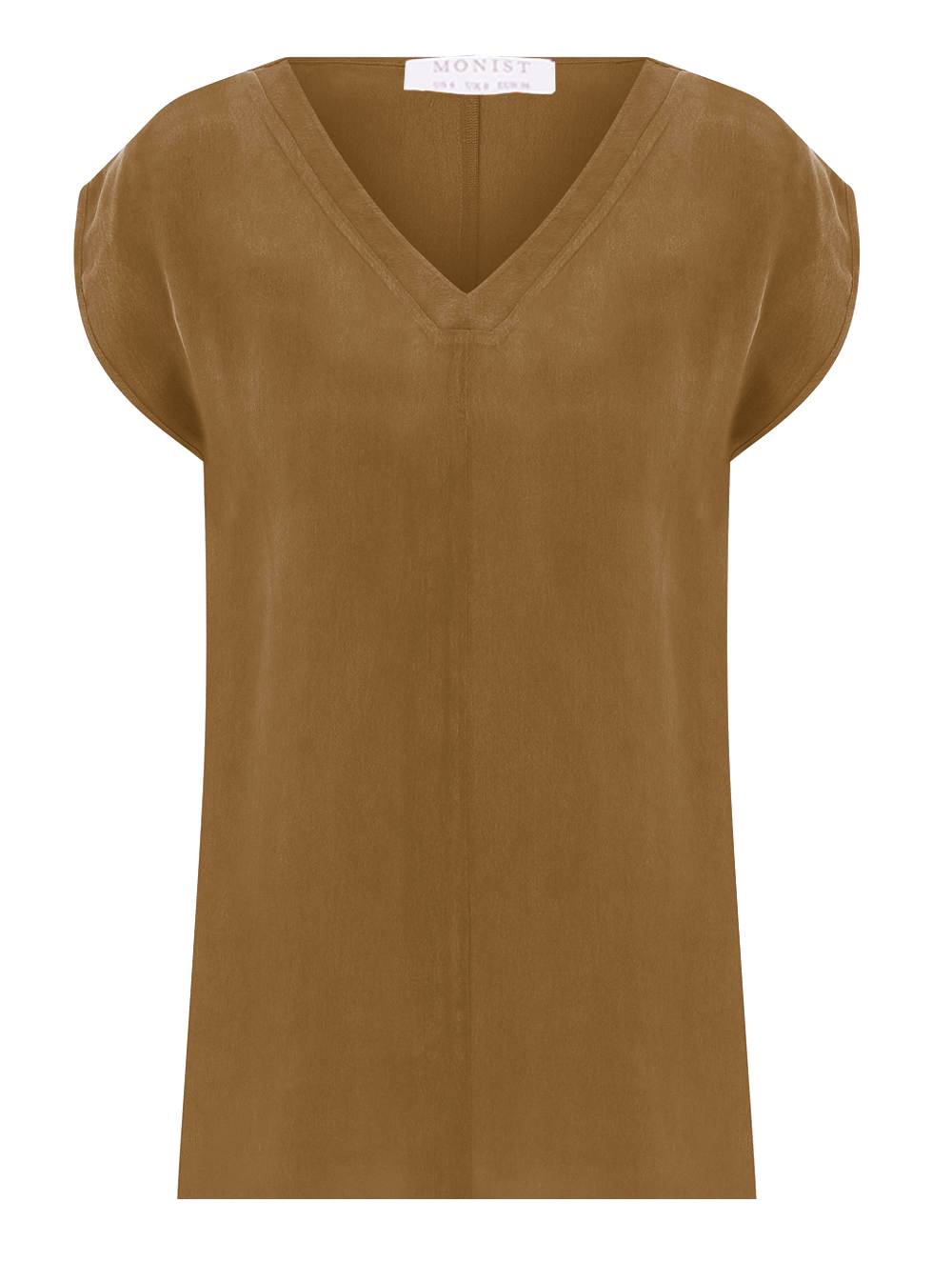 Drop Shoulder Vegan Cupro Blouse in Gold Colour