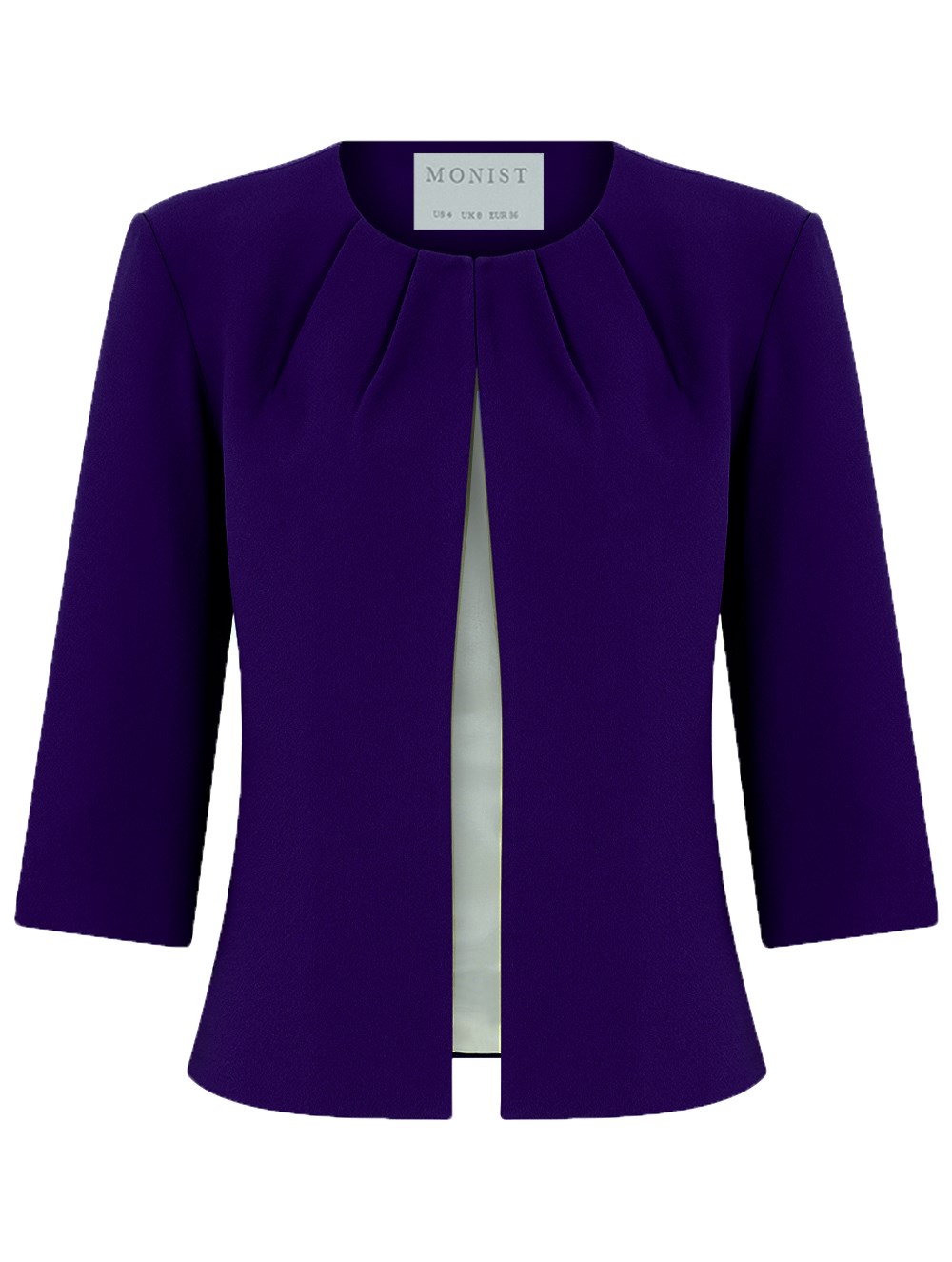 Folded Collar Jacket in Purple Colour