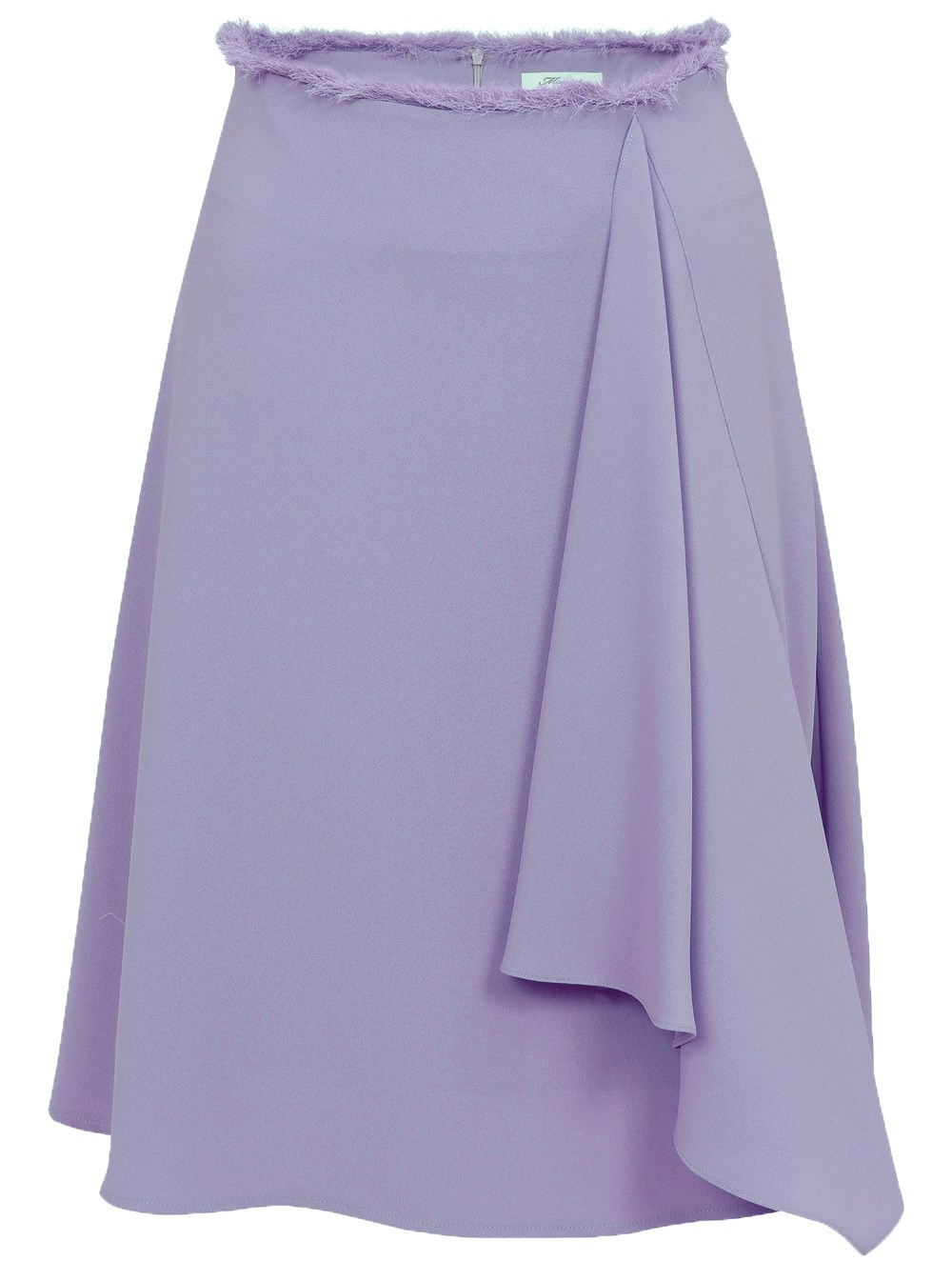 Fringe Detailed Crepe Skirt in Lilac Colour