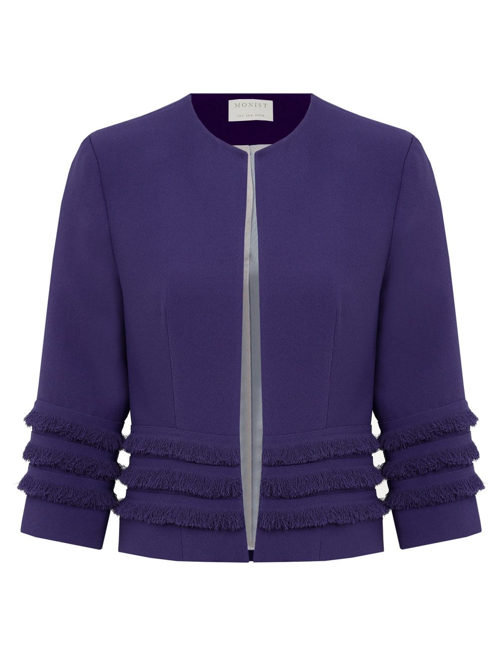 Fringe Layer Crepe Jacket in Lavender Colour