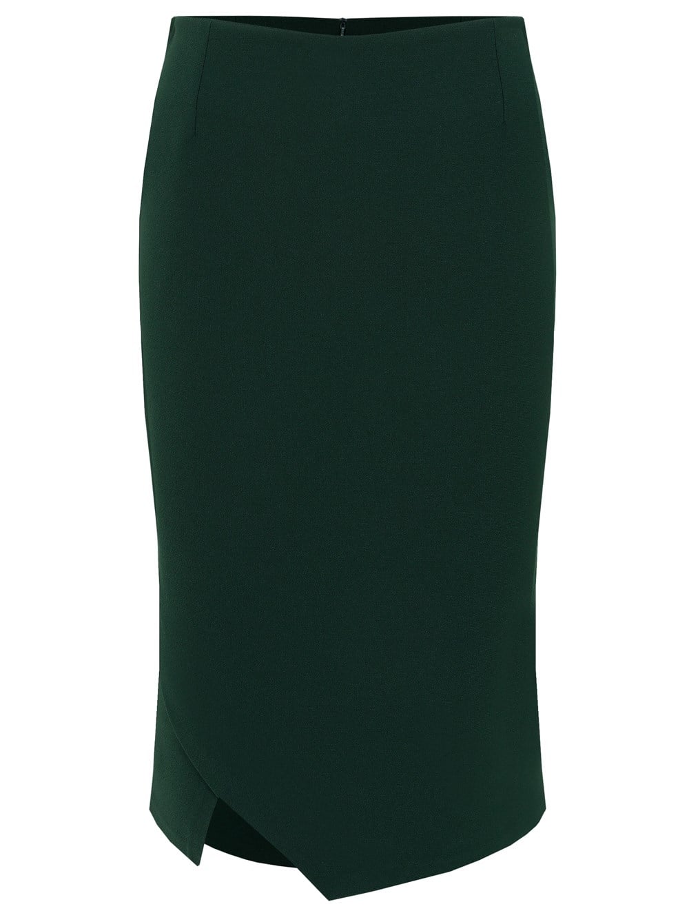 Front Slit Crepe Skirt in Green Colour