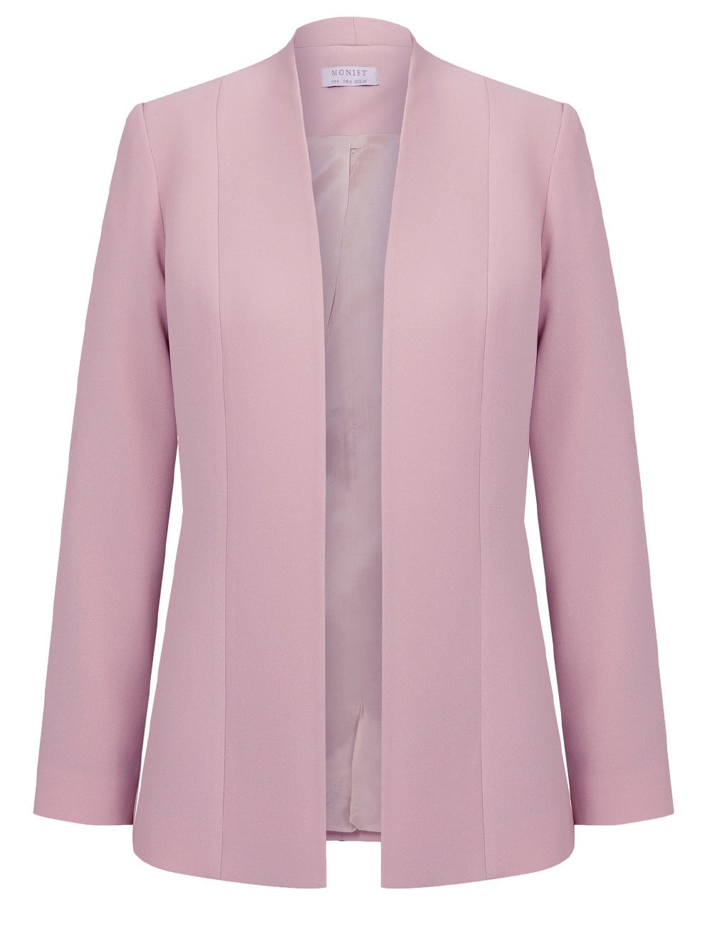 High Collar Crepe Jacket in Pink Colour