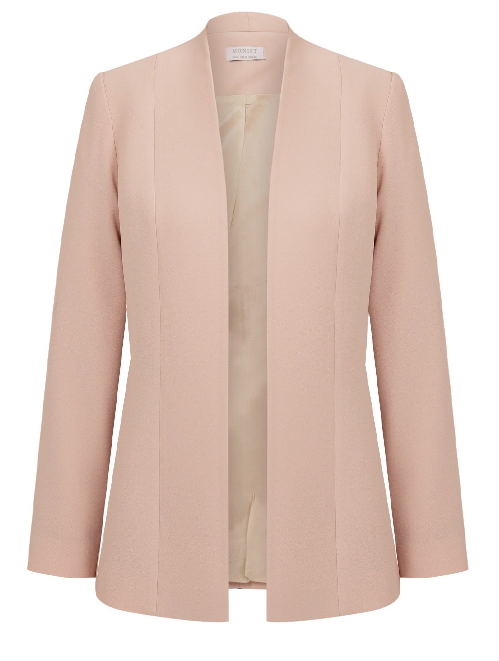 High Collar Crepe Jacket in Powder Colour