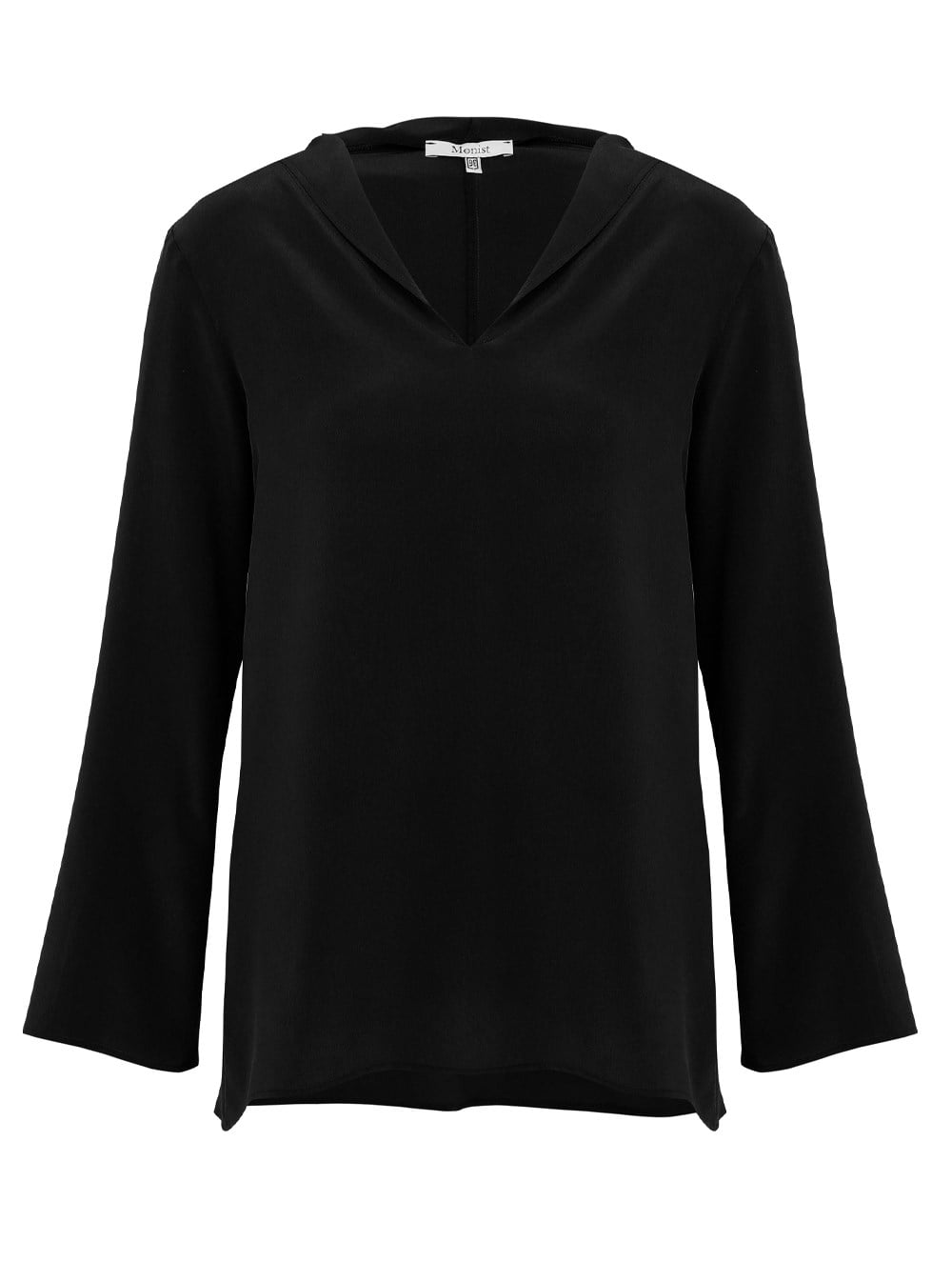 Hooded Silk Shirt in Black Colour