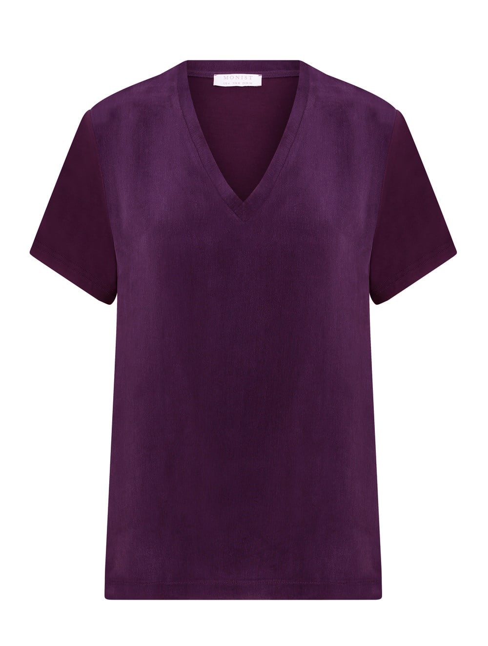 New Generation V Neck T-Shirt Blouse in Plum Colour