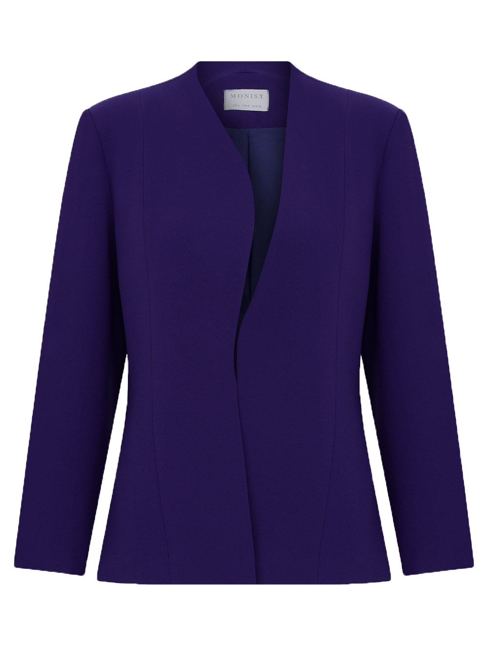 Oval Collar Crepe Jacket in Purple Colour RK 136