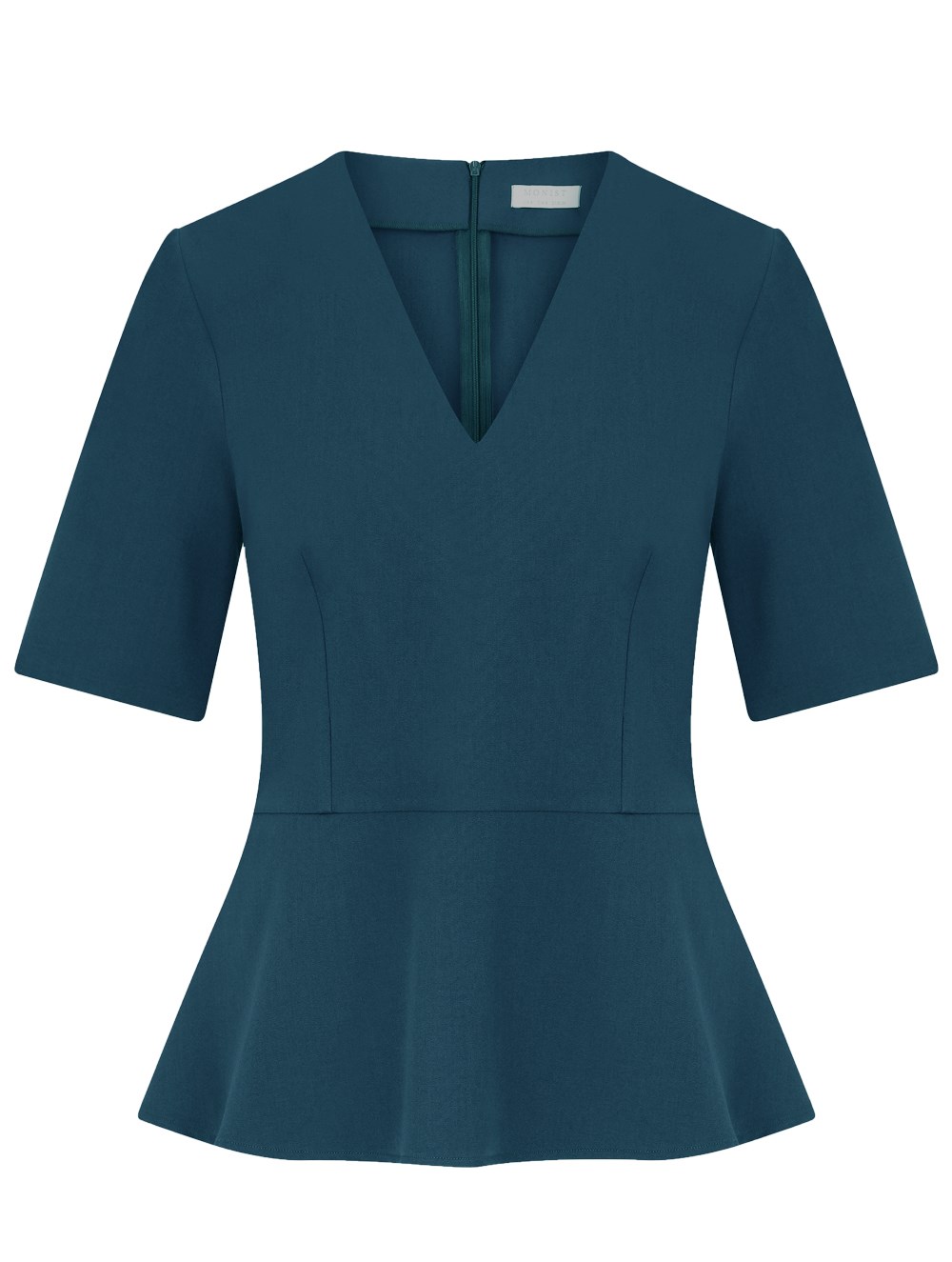 Peplum Crepe Jacket in Green Colour
