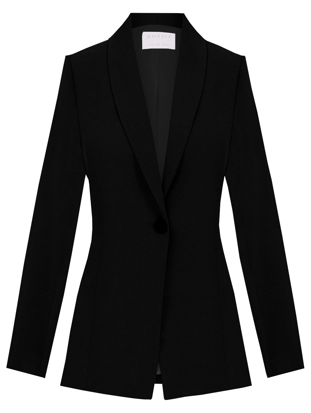 Shawl Collar Crepe Jacket in Black Colour 