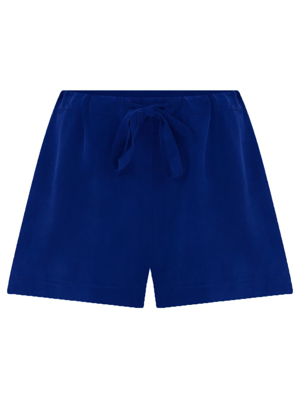 Short Sleeve Vegan Cupro Pyjama Top in Blue Colour